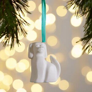 Jonathan Adler Porcelain Spaniel Ornament in beautiful teal gift box - BRAND NEW